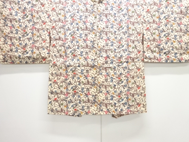 アンティーク　本場琉球紅型　草葉模様羽織